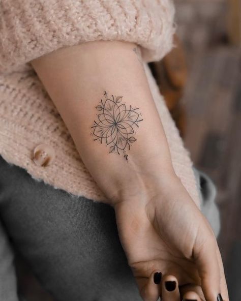 ✧ THE MODERNDAY HIPPIE ✧ on Instagram: "✧ 𝑻𝒉𝒂𝒏𝒌 𝒚���𝒐𝒖 𝑳𝒊𝒏𝒅𝒂! 🌱 ✧ • • #tattoo #tattoos #tattooinkspiration #tattooart #tattoostyle #tattooartist #tattooartwork #finelinetattoo #dotworktattoo #ornament #ornamentaltattoos #ornamental #fineline #fashion #photography #eleganttattoo #ornamentaltattoo #bohotattoo #elegant #bohochic #bohostyles #bohojewelry #tattoodetails #jewelry #delicatetattoo #floraltattoo #flowertattoo #planttattoo" Fineline Wrist Tattoo, Boho Flower Tattoo, Fine Line Mandala Tattoo, Fine Line Ornamental Tattoo, Ornamental Floral Tattoo, Floral Ornamental Tattoo, Linda Tattoo, Mandela Tattoo, Chic Tattoo