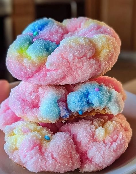 Everyday Gourmet Recipes | 🎠 Cotton Candy Cookies 🍪 | Facebook Cotton Candy Marshmallow, Cotton Candy Cookies Recipes, White Chip Cookies, Candy Cookies Recipes, Cotton Candy Cookies, Vending Machines, Candy Cookies, Chip Cookies, Fall Halloween