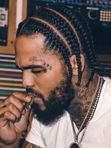 20 Badass Cornrow Hairstyles for Men in 2021 - The Trend Spotter Best Braid Styles For Men, Mens Protective Styles, Middle Part Braids Men, 6 Braids Men, Side Braids Men, Black Men Braids Hairstyles Cornrows, Side Cornrows Men, 4 Braids For Men, Mens Cornrows