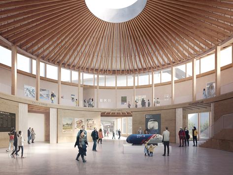 Circle Library Architecture, Museum Design Concept Architecture, Round Auditorium, Museum Design Architecture, Feilden Fowles, Hall Architecture, Site History, Contemporary Museum, York Stone