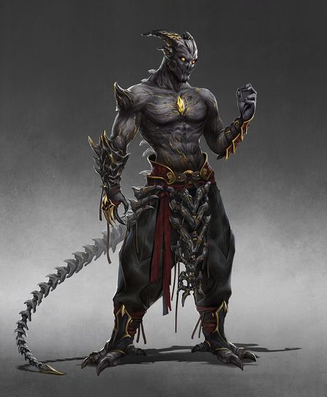 "Dragon Fighter Design" by Agnieszka Szajewska Dragon Character Art, Fighter Character Art, Dragon Cultist, Demon Character Art, Humanoid Demon, Dragon Dnd, Humanoid Dragon, Dragon Human, Dragon Fighter