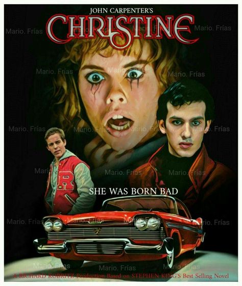 Christine Christine 1983, Kings Movie, Stephen King Movies, Stephen King Books, Plymouth Fury, Horror Movie Icons, Classic Movie Posters, Horror Posters, John Carpenter