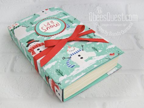 Learn how to make a Faux Book Gift Box using Stampin' Up products with my step-by-step tutorial. Stampin Up Christmas Book Treat Boxes, Book Treat Boxes, Su Book Treat Boxes, Stampin Up Book Treat Boxes 2024, Stampin Up Book Treat Boxes, Book Box Diy, Box Templates Printable Free, Gift Box Tutorial, Diy Gift Box Template