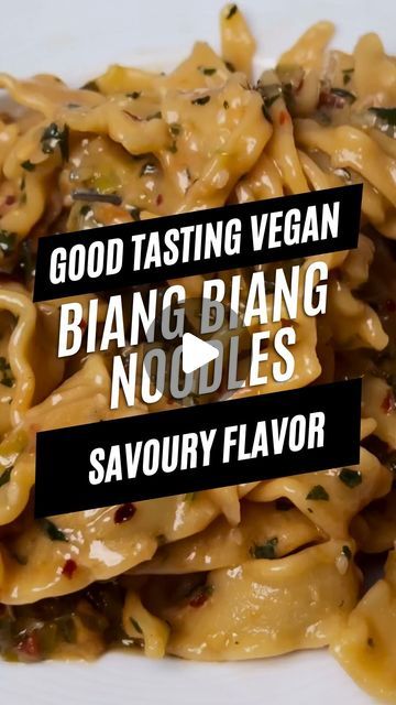 GOOD TASTING VEGAN™ on Instagram: "🇨🇳BIANG BIANG NOODLES🥡 #GoodTasters
– 
Follow @goodtastingvegan if you love everything Good Tasting & Vegan! 😋 🌱 

These are without question the best noodles in the world. Sweet, spicy, salty, smooth and packed with flavour.

INGREDIENTS

1 bunch spring onions
6 cloves garlic
1 handful coriander
1 inch ginger
2 tbsp chilli flakes
1 tbsp peanut butter
1 tbsp sesame seeds
1 pinch sugar
3 tbsp soy sauce
3 tbsp apple cider vinegar
Oil
Noodles

METHOD

Chop up 6 cloves of garlic into unfathomably small little bits then chop up a whole bunch of spring onions and a big handful of coriander.

Traditionally you make the noodles yourself but fuck that just get some long thick pasta like tagliatelle or whatever this is.

While that cooks, fry everything in a g Best Noodles, Oil Noodles, Vegan Chinese, The Noodle, Everything Good, Instagram Recipes, Vegan Asian, Healthy Menu, Pasta Pasta