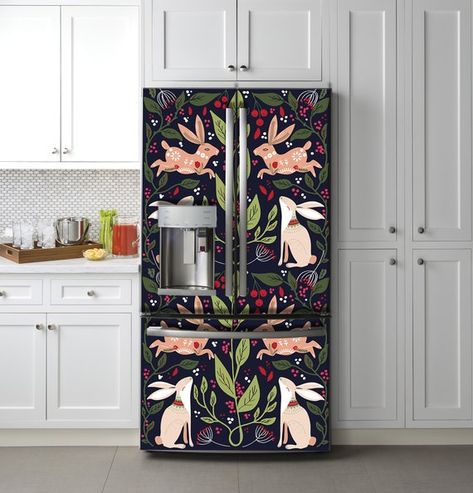 Fridge Wrap, Fridge Decals, Refrigerator Wraps, Retro Scandinavian, Door Mural, Scandinavian Home Decor, Door Exterior, Door Fridge, Door Murals