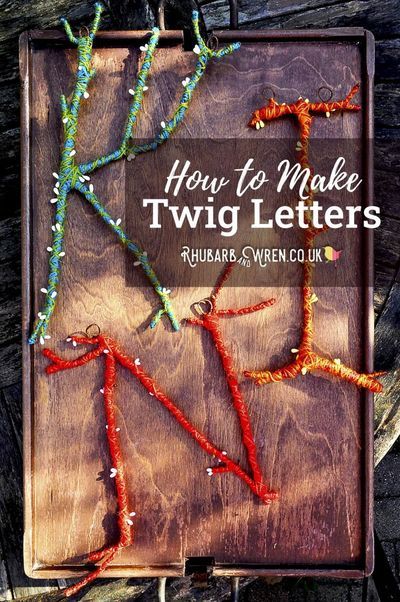 Twig Letters, Decorate Presents, Twigs Diy, Nature Based Play, Stick Letters, Nature Letters, Twig Crafts, Fairy Garden Birthday Party, Pagan Crafts