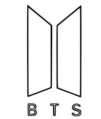 Easy Logos To Draw, Bt21 Drawing Easy, Bts Related Drawings, Bts Logo Tattoo, Bts Logo Drawing, Bts Symbol, Bts Diy, Clever Logo Design, Bts Logo