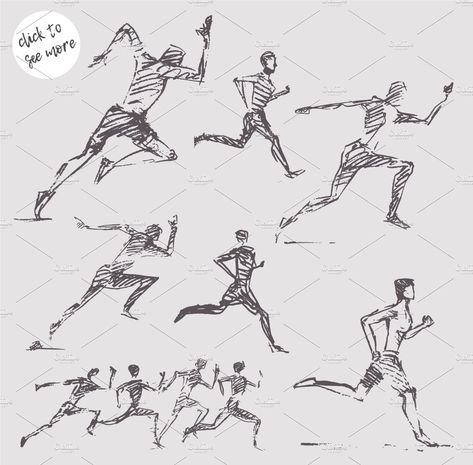 Person Saving Someone Drawing, Running Side View Reference, People Excersing, Running Person Sketch, Running Pose Side View, Running Side View Drawing, Scared Running Pose, Running Reference Drawing, Chibi Running Pose