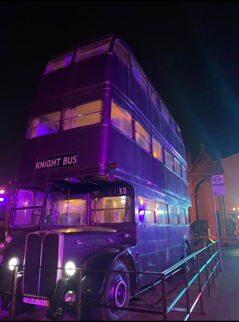 london, harry potter museum, knight bus, purple aesthetic, night bus, triple decker bus The Knight Bus Harry Potter, Harry Potter Purple Aesthetic, Emmie Aesthetic, Harry Potter Museum, Harry Potter Knight Bus, London Harry Potter, Harry Potter Light, Knight Bus, Movie References