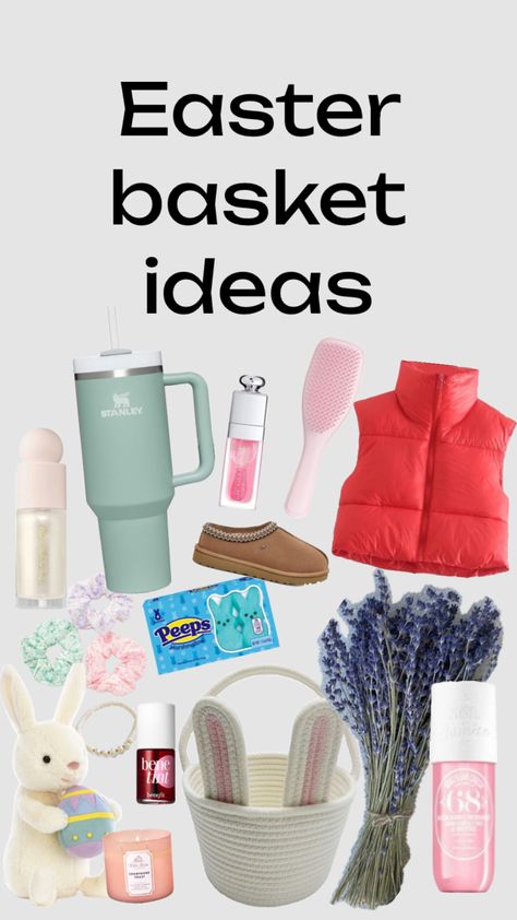 Easter basket ideas! #easter #spring #basket #burrbasket #inspo #preppy #aesthetic #skincare Preppy Easter Basket, Easter Basket Ideas For Teens, Preppy Easter, Teen Easter Basket, Spring Basket, Easter Basket Ideas, Aesthetic Skincare, Bunny Basket, Preppy Aesthetic