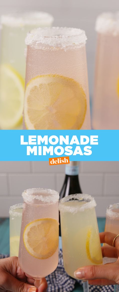 Lemonade Mimosas are the ONLY thing you should be drinking this summer. Get the recipe at Delish.com. Lemonade Mimosa, Cocktails Easy, Champagne Cocktails, Mimosa Recipe, Fancy Drinks, Adult Drinks, Summer Cocktails, Party Drinks, Yes Please