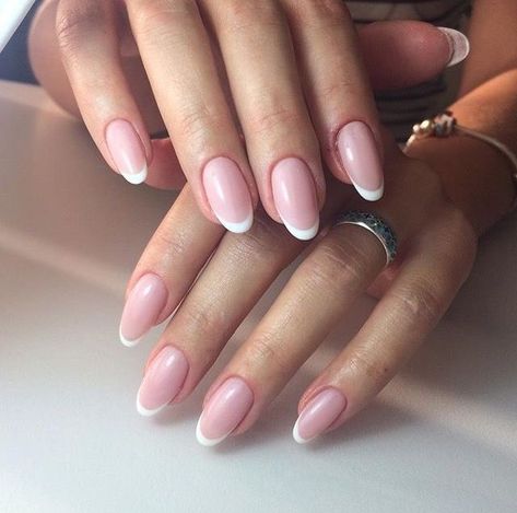 Oval Nails With French Manicure, French Nails Oval, French Oval Nails, Oval Nails French, French Manicures, French Manicure Nails, Her Nails, Oval Nails, Heart Nails