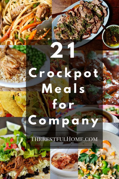 Impressive Crockpot Dinner, Crockpot Meals For Hosting, Crockpot Complete Dinner, Crockpot Entree Recipes, Easy Dinners For Guests Main Dishes, What To Serve For Dinner Guests, Crock Pot Dinner Party Recipes, Fancy Crockpot Dinners, Meals To Make For Guests