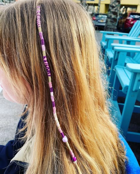 Hair Wrap 💜 #hairwrap #hairstyles #hair #hairideas #summerhair #summerfavorites Hair Wrap Colour Ideas, Hair String Wrap, Hairwrap Hairstyles With Braids, Hair Wrap Colors Ideas, Cute Hair Wraps, Summer Hair Wraps, Jedi Braid, Hair Wrap Designs, Hair Wrap Ideas