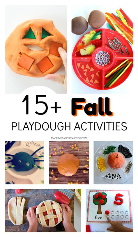 Add some sensory and fine motor fun with this fun collection of fall playdough ideas. A great addition for your toddler and preschool fall theme! November Playdough Ideas, Fall Playdough Tray, Fall Playdough Activities, Fall Playdoh Activities, Autumn Playdough Ideas, Dough Activities For Kids, Invitation Play, Thanksgiving Playdough, October Homeschool