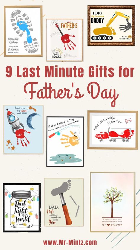 With Father’s Day approaching, you’re surely looking for lovely gift ideas for dad and grandpa. Who can resist cute handprint and footprint art? Handmade gifts are such a great way to show a special father you love and appreciate him!

We’ve rounded up some of our favorites to give you some inspiration for some Father’s Day keepsakes. For some of them, all you will need are paper, paint and your child’s hand or foot which makes them a perfect last minute Father’s Day gift! Hand Print Father’s Day Gifts, Fathers Day Hand And Footprint Art, Daddy Fathers Day Craft, Following Dads Footsteps Father's Day, Father’s Day Handprint Craft Grandpa, Handprint Gifts For Grandpa, Footprint Cards For Dad, Father’s Day Fingerprint Craft, Fathers Day Footprint Crafts For Infants