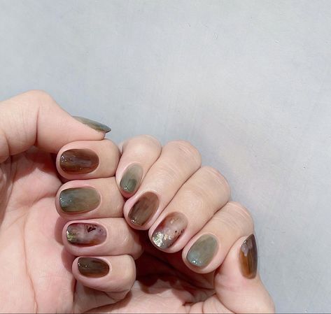 Earth Tone Gel Nails, Nail Deaigns, Classy Nail Art Ideas, Pretty Nail Polish, Asian Nails, Blush Nails, Nails Desing, Dream Nails, Pretty Acrylic Nails