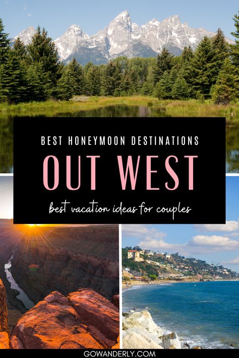 Find the best places to honeymoon out west with our guide to romantic destinations perfect for a couple's getaway. Couples Vacation Ideas Usa, Cheap Honeymoon Ideas, Honeymoon Airbnb, Affordable Honeymoon Destinations, Best Vacations For Couples, Places To Honeymoon, Cheap Honeymoon Destinations, Unique Honeymoon Destinations, Vacations For Couples