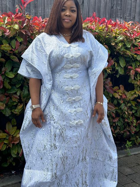 White maxi bubu with inner adjustment belts Bubu White Gown Styles, White Damask Gown Styles, White Boubou Styles For Women, Damask Boubou Style, White Lace Bubu Gown Styles Nigerian, White Bubu Gown Styles, Damask Bubu Style, White Bubu Gown, Lace Bubu Styles For Women