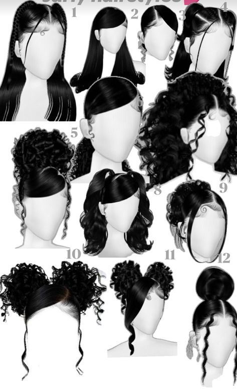 Hairstyles For Medium Length Hair Slick, Hairstyles For Short Curled Hair, Black Hair Inspo Hairstyles, Curly Hairstyles Curling Iron, Braids In Front Hairstyles, Imvu Curly Hairstyles, Hairstyle For Thick Curly Hair, Hairstyles W Edges, Gel Curly Hairstyles