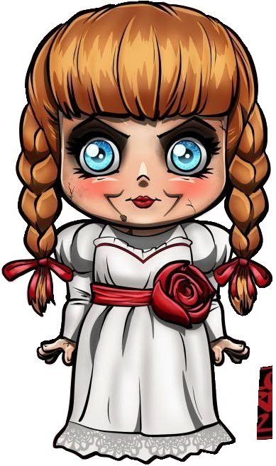 Halloween Cartoon Characters Drawing, Annabelle Doll Drawing, Annabelle Drawing, Cartoon Horror Characters, Annabelle Horror, Dibujos Halloween, Spooky Character, Scary Drawings, Halloween Wood Crafts