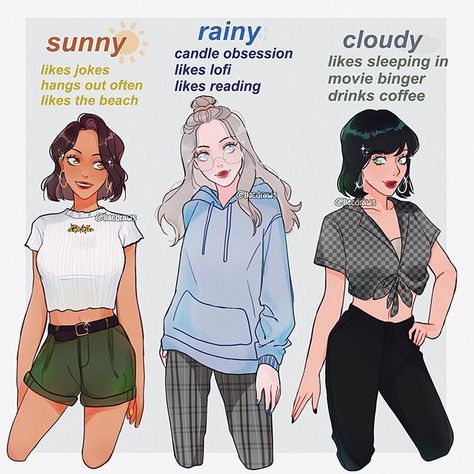 Lia ♡˚.* on Instagram: “☁️ what weather are you? + tag a friend ☁️ took a quick break from the fairy series bc i wanted to make another #tagyourself thingy. they’re…” Types Of Boyfriends Drawing, Boyfriends Drawing, Types Of Girlfriends Drawing, Types Of Girlfriends, Funny Replies, Libra Things, Type Of Girlfriend, Aries And Capricorn, Libra And Sagittarius