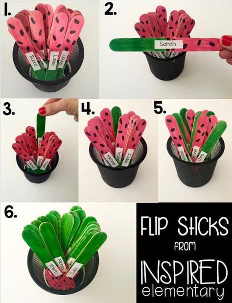 Flip Sticks, خريطة ذهنية, Classroom Hacks, Aktiviti Kanak-kanak, Elementary Classroom Decor, Classroom Organisation, New Classroom, Teacher Organization, Classroom Setup