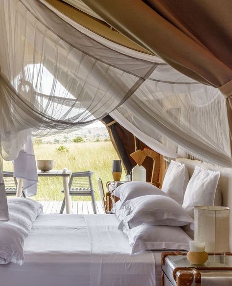 A tented camp taken to new heights, Singita Sabora sits pretty in the heart of the Serengeti—offering a light, modern and elegant take on traditional safari style. Set on 350,000 acres of protected wilderness, guests enjoy a front-row seat to some of the most prized game viewing on the continent—including the Great Migration. Photo credit: @timbuktu_travel #carewhereyoustay Tented Camp, Great Migration, The Great Migration, Luxury Tents, Safari Style, Creature Comforts, African Style, Tent Camping, Double Tap