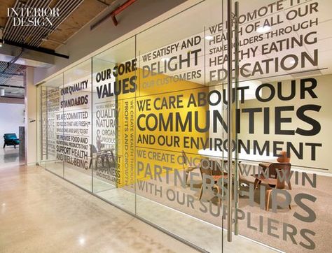 Office Graphics, Office Lobby, Glass Office, Office Space Design, Window Graphics, Office Branding, Corporate Interiors, Glass Walls, Glass Partition