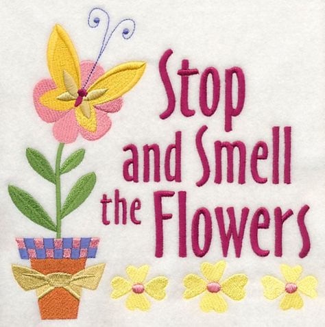 Garden Sayings, Stitches Design, Stop And Smell The Flowers, Freestanding Lace Embroidery, Holiday Flower, Hand Embroidery Art, Free Machine Embroidery Designs, Halloween Animals, Embroidery Library