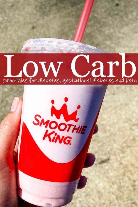 Healthy Smoothie King Smoothies, Smoothie King Orders, Smoothie King Recipes Copycat, Smoothie King Recipes, King Images, Low Carb Smoothie, Low Carb Fast Food, Low Sugar Smoothies, High Protein Drinks