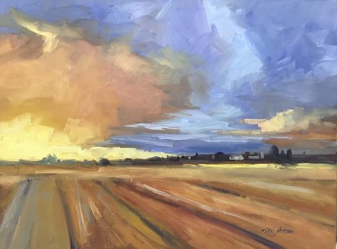 Prairie Landscape Paintings, Rural Landscape Painting, Farming Painting, Country Landscape Paintings, Farm Landscape Painting, Farming Landscape, Farm Scene Painting, Prairie Art, Insurance Office