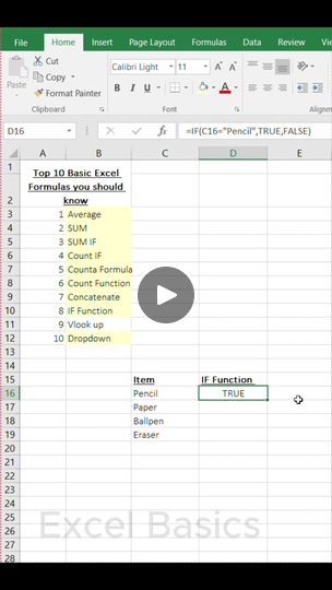 10 Basic Excel functions you should know. | Microsoft Excel, tutorial | "🎯 Mastering Excel is a breeze with this step-by-step tutorial! Discover the top 10 basic functions and become an Excel wizard in no time! 💡... | By Excel Basics | Basic Excel formulas you should
know. Number one, the average function. This function is used
to generate a number that represents a typical value from
a range, distribution or list of numbers. It is calculated by
adding all the numbers in the list and then dividing the
total by the number of values within the list. Number two,
the sum function. This formula is used when there is a need to
find the total of the specified cells. The sum if function. This
formula returns the sum of cells based on one criterion. A
result that matches one condition. Select the Excel Basics, Basic Excel, Excel Functions, Excel Sheet, Excel Formulas, Microsoft Excel Tutorial, Excel Formula, Microsoft Excel, Number Two