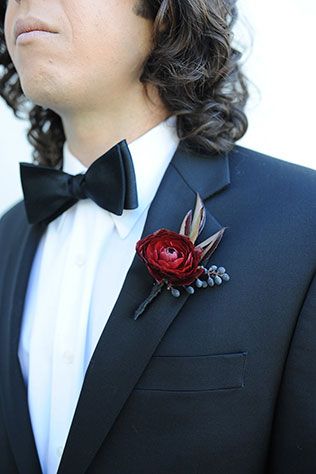 Halloween Wedding Invitations, Maroon Wedding, Wedding Styled Shoot, Lapel Flower, Goth Wedding, Wedding Floral Centerpieces, Vintage Wedding Dress, Preowned Wedding Dresses, Groom Boutonniere