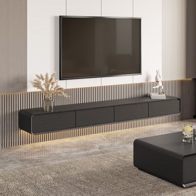 Floating Tv Stand Modern, Tv Stand Modern, Floating Tv Console, Wood Media Console, Floating Entertainment Center, Living Tv, Floating Tv Stand, Modern Tv Wall, Floating Cabinets