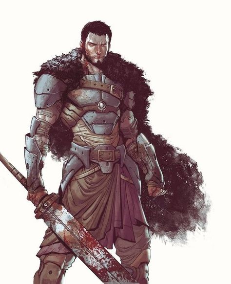 Human Fighter Warrior - Pathfinder PFRPG DND D&D d20 fantasy Zealot Barbarian Dnd, Greatsword Character, Human Fighter Dnd Male, Zealot Barbarian, Fighter Dnd, Dnd Fighter, Heroic Fantasy, Male Character, Fantasy Male