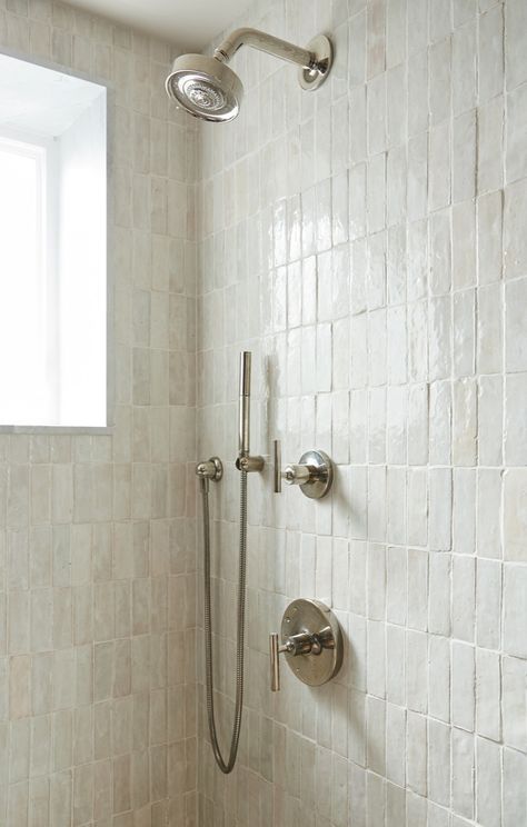 Tiled Bathroom, Cle Tile, Scandinavian Bathroom, Mill Valley, Zellige Tile, Weathered White, Tiles Texture, Bathroom Renos, Shower Floor