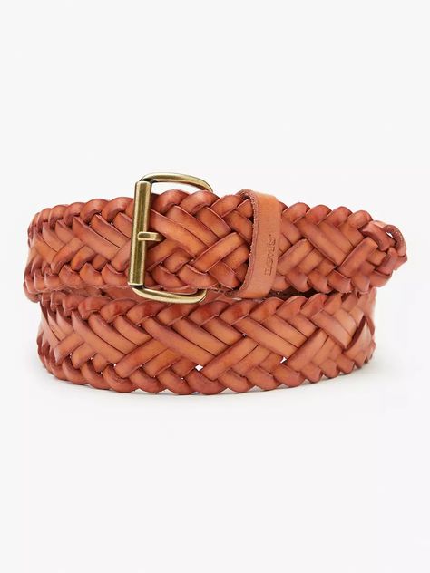 Braided Ribcage Belt - Brown | Levi's® US Belt Aesthetic, Belts Aesthetic, Braided Belts, Handmade Bracelets Tutorial, Womens Belt, Bracelets Tutorial, Belt Brown, Braided Belt, New Closet