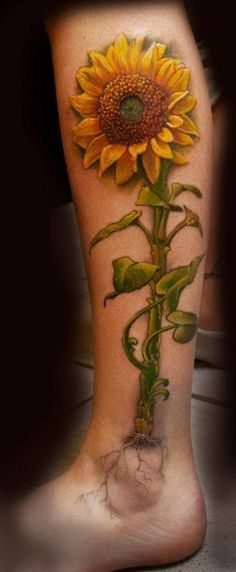 Sunflower | Frederick Bain Tattoo Sunflower, Simple Sunflower, Sunflower Tattoos, Arts Gallery, 1 Tattoo, Sunflower Tattoo Design, Sunflower Tattoo, Trendy Tattoos, Skin Art