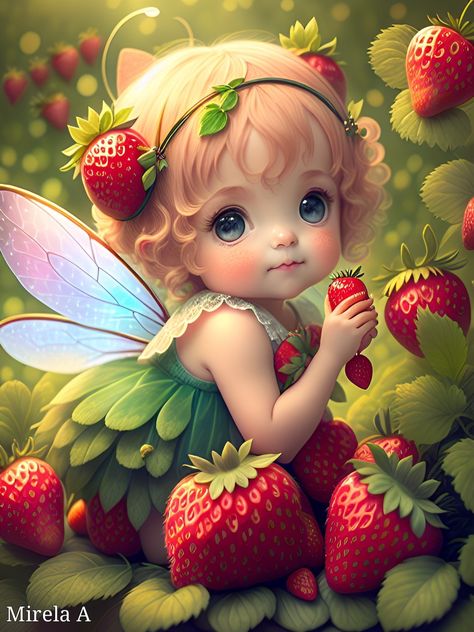 Fairy Nursery Theme, Strawberry Pictures, Fairy Nursery, Disney Princess Artwork, Fairy Wallpaper, Beautiful Butterflies Art, Unicorns And Mermaids, Elves And Fairies, Fairy Pictures