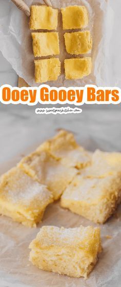 Gooey Bars Recipe, Ooey Gooey Butter Bars, Gooey Blondies, Gooey Lemon Bars, Ooey Gooey Cake, Ooey Gooey Bars, Gooey Butter Cookies, Gooey Cake, Gooey Bars