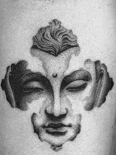 50 Best Dotwork Tattoos And Minimalistic Tattoo Ideas | YourTango Boodha Tattoo, Dotwork Tattoo Mandala, Beautiful Pencil Drawings, Buddha Tattoo Design, Polynesian Tattoos, Buddha Tattoos, Dot Tattoos, Buddha Tattoo, Geometric Tattoos