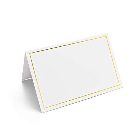 Amazon.com: AZAZA 50 Pcs Place Cards with Gold Foil Border - Texture Table Tent Cards Seating Place Cards for Weddings Banquets Dinner Parties 2.5" x 3.75" (Border - Gold): Gateway Seating Place Cards, Tent Card, Table Tents, Tent Cards, Gold Border, Place Card, Dinner Parties, Place Cards, Gold Foil