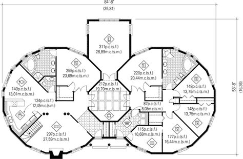 Plan 126D-0458 | House Plans and More  Very interesting!!! Grain Bin House, Bin House, Multigenerational House Plans, Round House Plans, Multigenerational House, Man House, Dome Homes, Family Compound, Unique Floor Plans