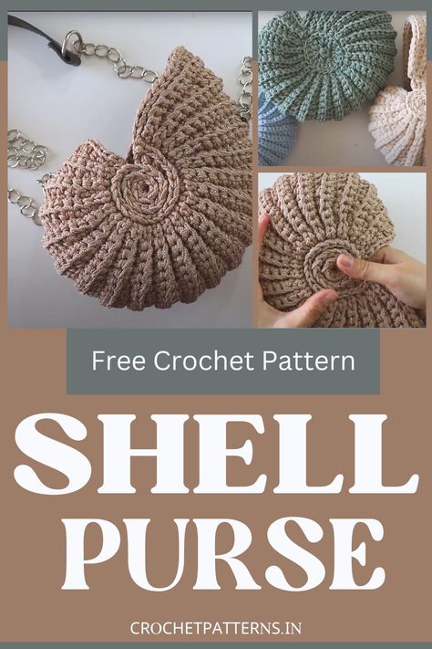 Clutch Bag Pattern, Crochet Snail, Marine Love, Crochet Clutch Bags, Crochet Shell, Shell Purse, Crochet Beach Bags, Seashells Patterns, Diy Crochet Bag