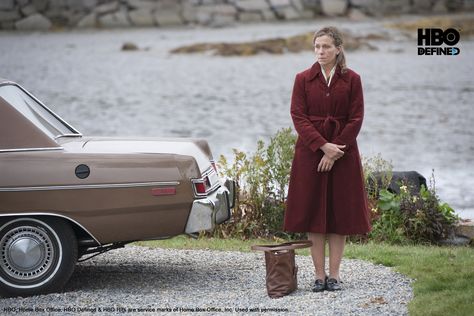 HBO produced a four-part mini-series, based on the novel ‘Olive Kitteridge’ (2008) written by American author Elizabeth Strout which aired on November 2 and 3, 2014. The series featured Frances McDormand in the title role. It presents a portrait of the title character and a number of recurring characters in the coastal town of Crosby, Maine. Elizabeth Strout, Olive Kitteridge, Storyline Ideas, Cinema Stills, Zoe Kazan, Frances Mcdormand, Books To Movies, Richard Jenkins, John Irving