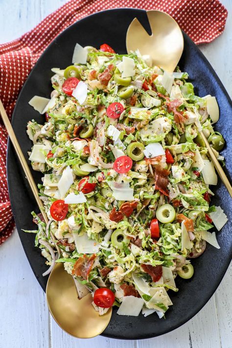 Chopped Brussel Sprouts, Olive Oil And Lemon Dressing, Shaved Brussel Sprout Salad, Shredded Brussel Sprout Salad, Brussel Sprout Salad Recipes, Shredded Brussels Sprouts, Shaved Brussel Sprouts, Brussels Sprout Salad, Homemade Italian Dressing