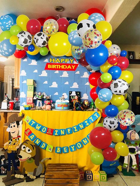 Disney Toy Story Balloon Arch Garland Kit Cloud Cow Print Balloons Red Yellow Blue Fruit Green Latex Balloon Party Decoration|Ballons & Accessories| - AliExpress Birthday Balloons Arch, Red Party Themes, Toy Story Invitations, Disney Balloons, Garland Halloween, Balloons Arch, Cookie Monster Birthday, Pony Birthday Party, Toy Story Theme