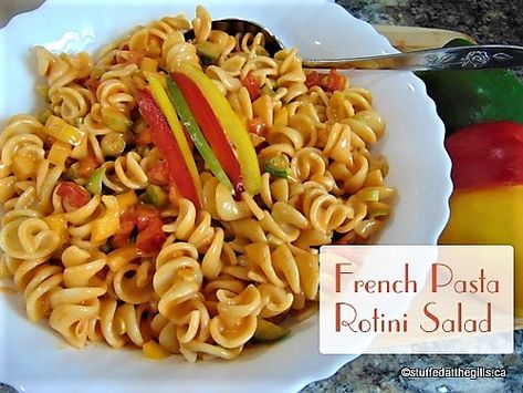 French Rotini Pasta Salad French Pasta Salad, Pasta Salad With French Dressing, French Dressing Pasta Salad, French Salad Recipes, French Pasta, Cucumber Salad Dressing, Rotini Pasta Salad, French Recipe, Mac Salad