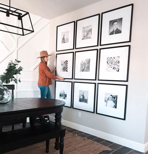 Crate and Barrel on Instagram: “Gallery wall inspiration from @simply.melisssa’s dining room. 🖼 The thick white mat and beveled black frame of our Icon frames elevate the…” Boutique Rugs, Wall Inspiration, Gallery Wall Inspiration, White Mat, Hallway Ideas, Inspiration Wall, Home Decor Inspiration, Discount Code, Crate And Barrel